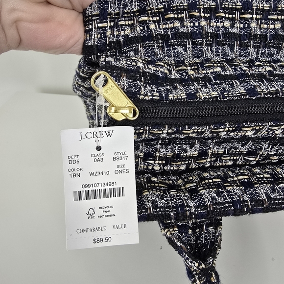 NWT J. Crew Small Tweed Structured Tote Bag Purse Multicolored Old Money - Picture 6 of 11